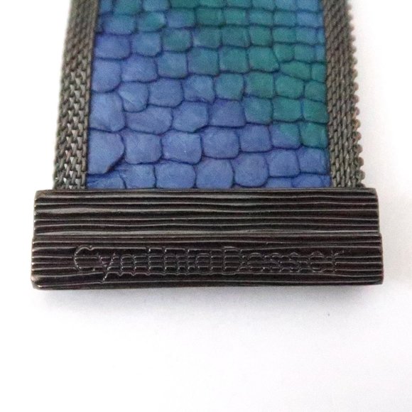 CYNTHIA DESSER wide Leather cuff embossed snakeskin - Picture 6 of 7